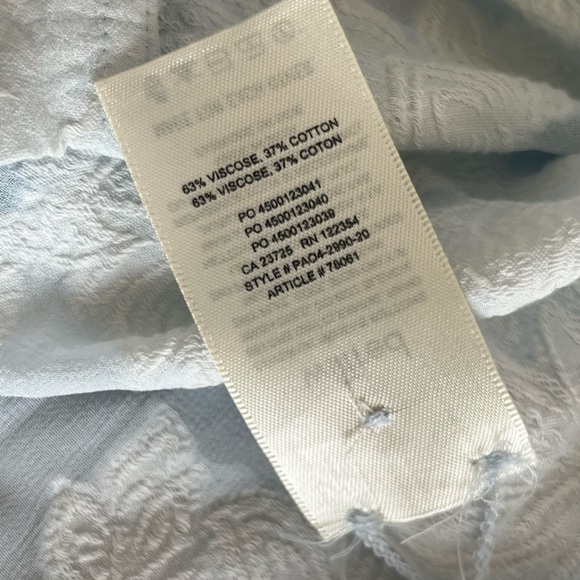 Aritzia Wilfred Henrietta Shirt Large Baby Blue Long Sleeve Semi Sheer Button Up - Picture 10 of 12